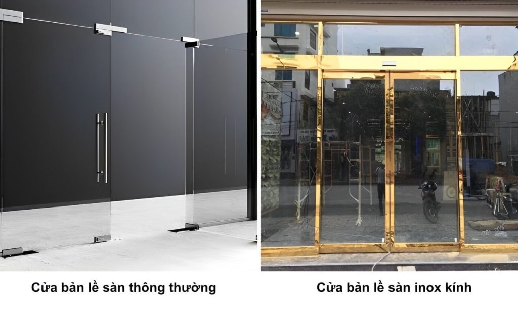 So sánh cửa bản lề sàn