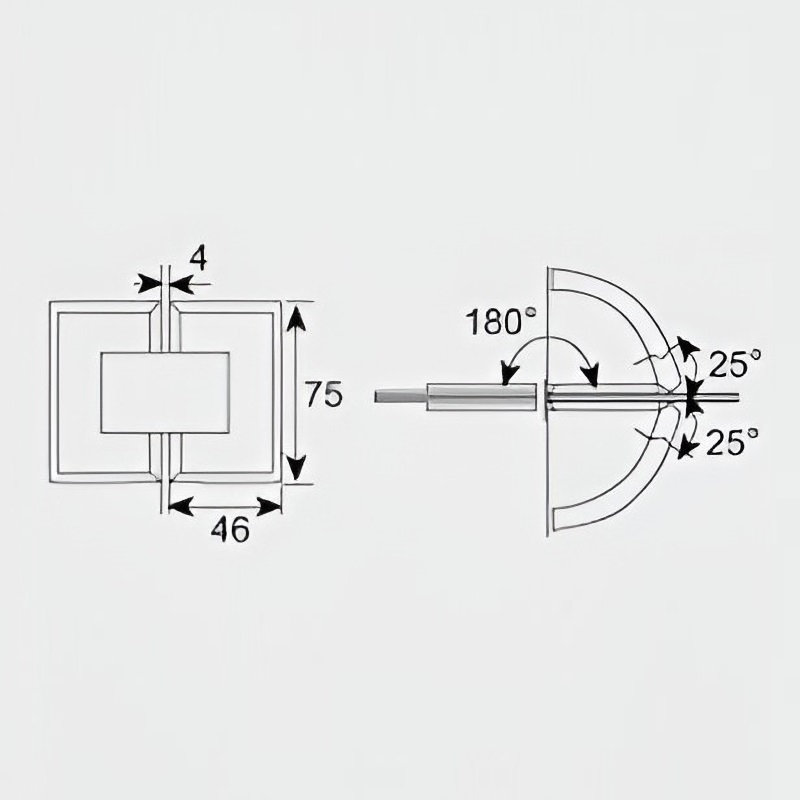 bản lề kẹp kính 180 độ
