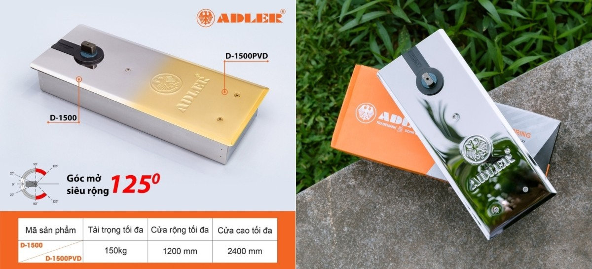 Bản lề sàn inox Adler D-1500