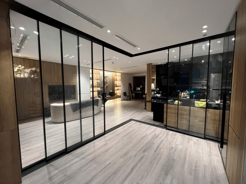 Ứng dụng của cửa lùa slim có ray dưới