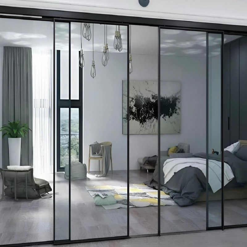 Cửa kéo slim tích hợp bộ cảm biến tự động hiện đại dành cho không gian sống