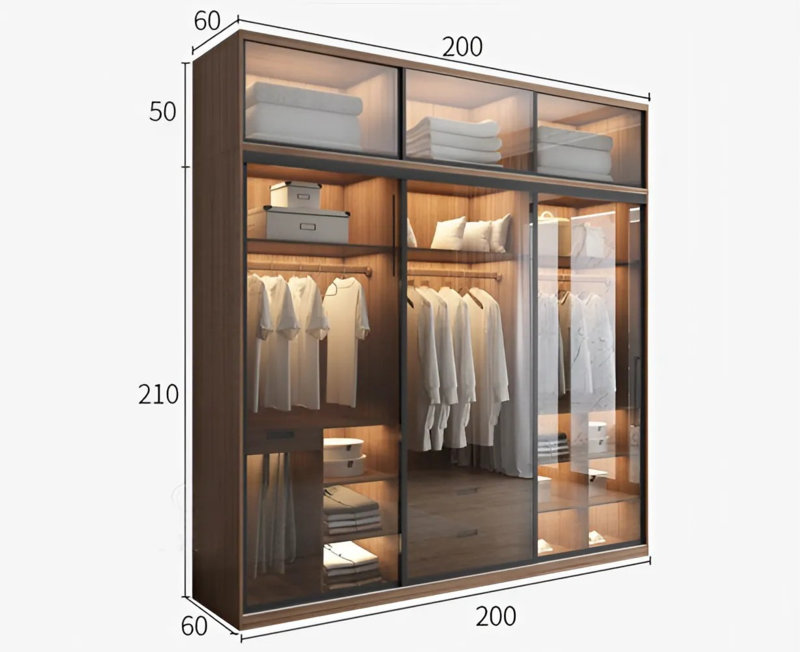 Kích thước cánh kính tủ quần áo phổ biến nhất hiện nay