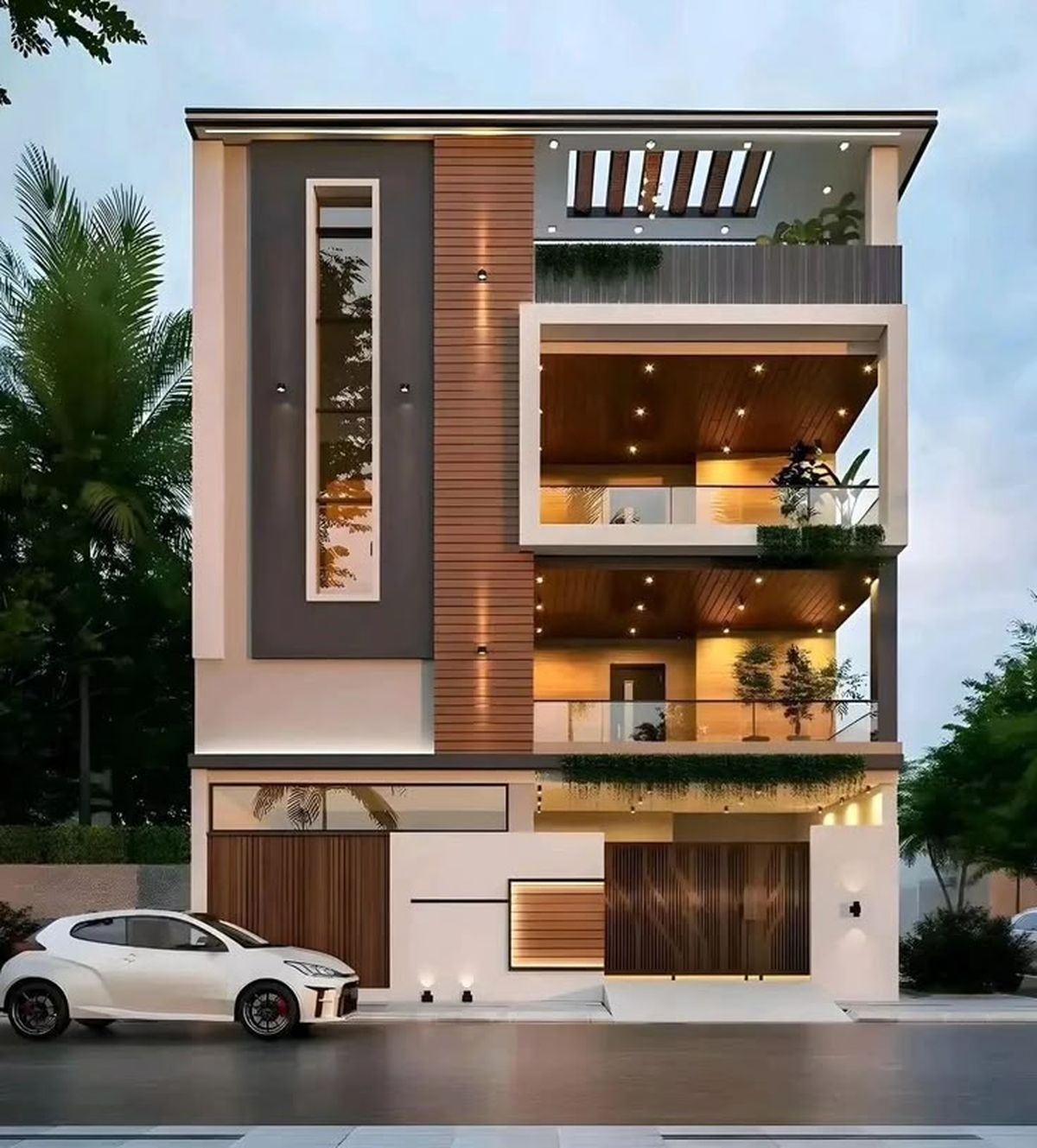 Biệu thự sang trọng sử dụng mẫu lan can ban công kính