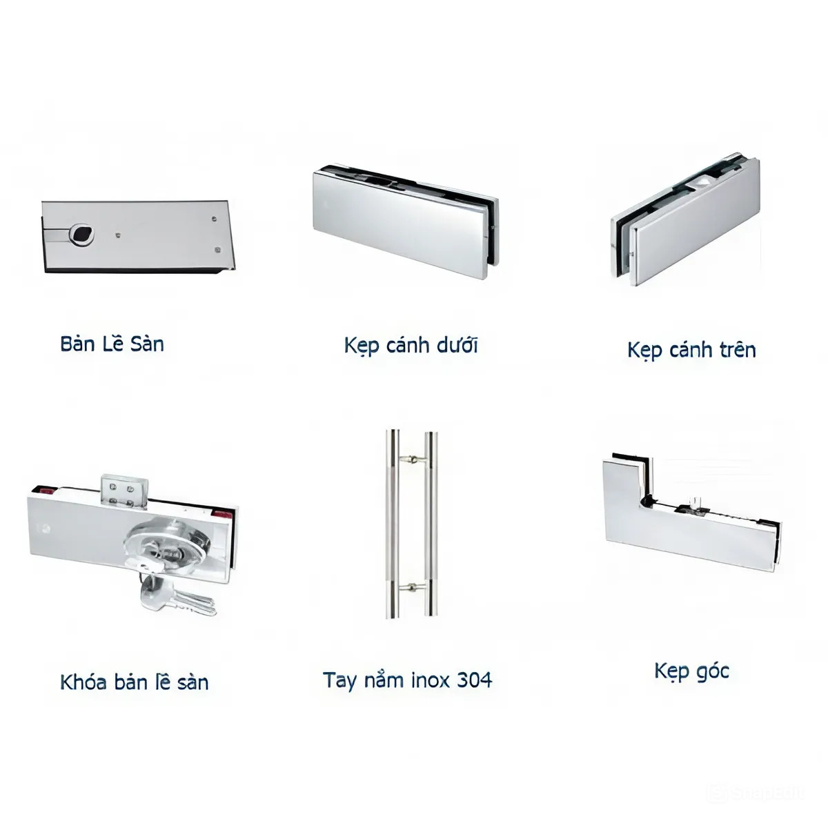 Phụ kiện cửa cản lề sàn 1 cánh được làm từ inox chất lượng cao
